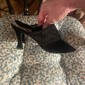 Vintage Elegant Black Mules by Notorious 8.